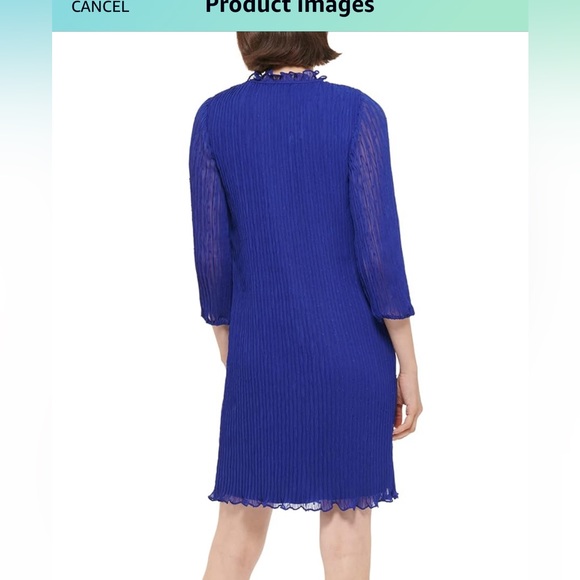 DKNY Blue Long Sleeve Tie Dress Size 6 - Picture 3 of 7